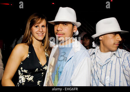 Two guys in hats at La Bomba London. Stock Photo