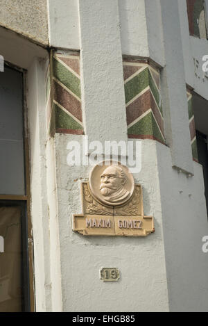 Cuba Santa Clara road street sign Maxim Gomez ( Dominican born Generalísimo Máximo Gómez y Báez ) general hero of The Revolution Stock Photo