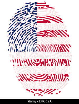 Thumbprint Flag Colors of United States of America Stock Photo