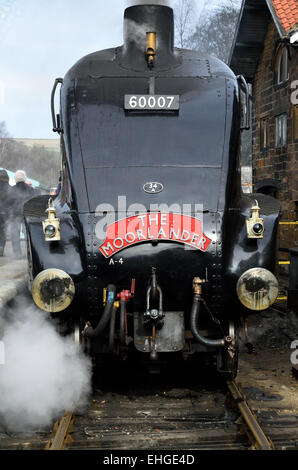 No 60007 Sir Nigel Gresley. NYMR 6th March 2015 Stock Photo