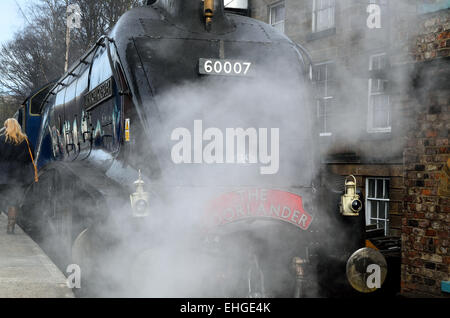 No 60007 Sir Nigel Gresley. NYMR 6th March 2015 Stock Photo