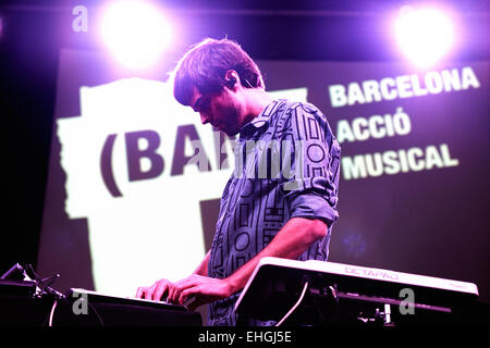 BARCELONA - SEP 19: Desert (electronic band) concert at Barcelona Accio Musical (BAM) La Merce Festival. Stock Photo