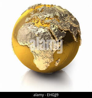 Gold Globe - Africa Stock Photo