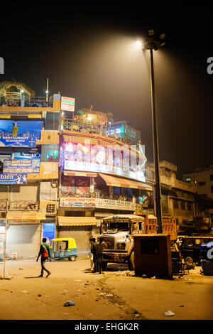 Main Bazar next to New Delhi Railway Station. Stock Photo