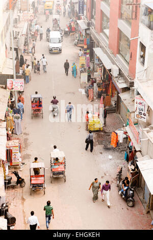 Main Bazar next to New Delhi Railway Station. Stock Photo