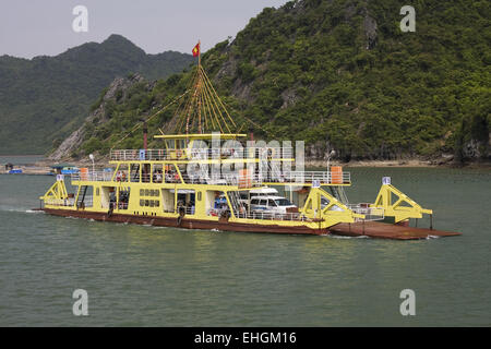 Ferryboat in Halong-Bay, Vietnam, Asia Stock Photo