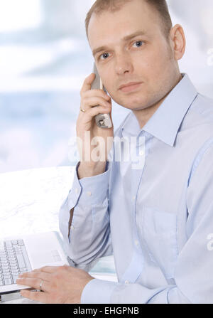 Full length of successful business man Stock Photo
