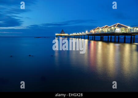 The pier of Heringsdorf at dawn Stock Photo