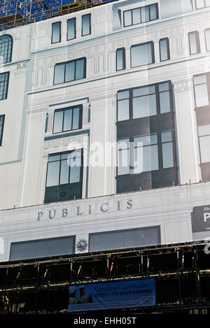 Publicis Renovation behind screen covering, Baker Street, London, England, UK Stock Photo