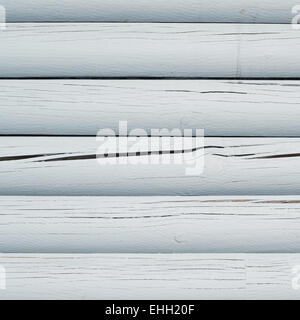White painted wooden beam wall Stock Photo