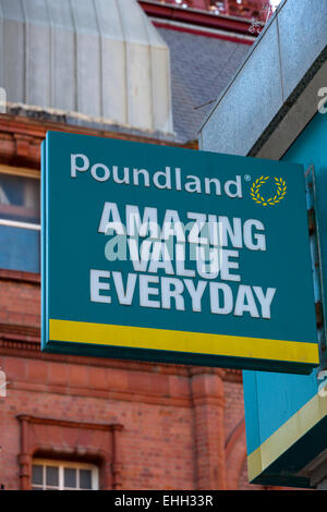 Poundland discount store advertising 'Amazing Value Everyday' Stock Photo