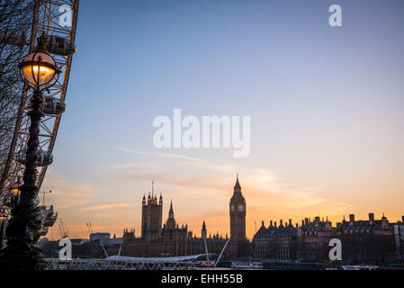 Big Ben and Houses of Parliament at dusk, London, England, Uk Stock Photo