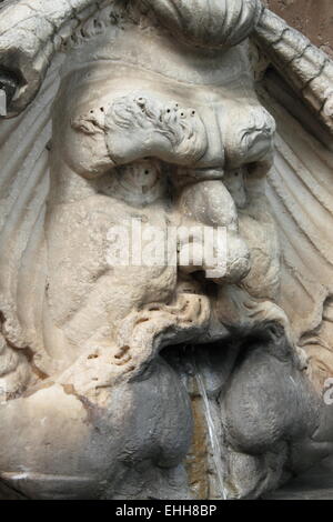 Renaissance marble fountain in Rome Stock Photo