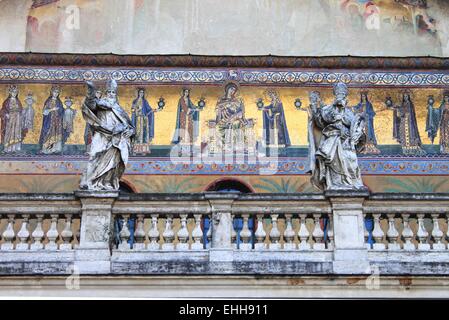 Facade of Saint Mary in Trastevere church Stock Photo