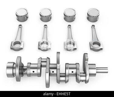 Metal Crankshaft And Pistons With Connecting Rods Stock Photo Alamy