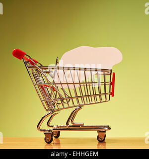 Car shape inside shopping cart Stock Photo