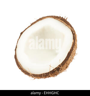 Coconut fruit cut in half Stock Photo