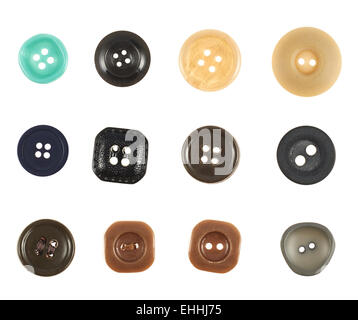 Multiple sew-through buttons isolated Stock Photo