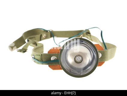 Army head flashlight isolated Stock Photo