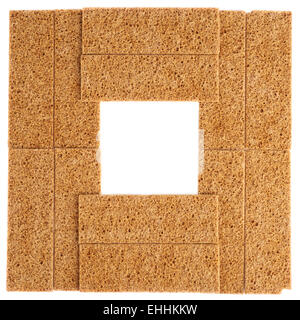 Square frame made of bread cracker snacks Stock Photo
