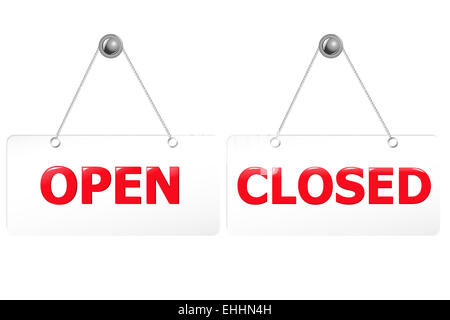 Open And Closed Red Signs Stock Photo