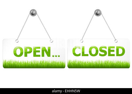 Open And Closed Signs Stock Photo