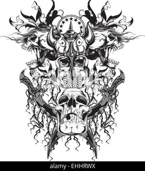 Warrior skull Stock Vector