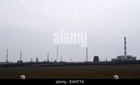 Lisichansk, Ukraine. 12th Mar, 2015. Lisichanskiy Refinery -- In the summer of 2014 in the area Lisichansk fierce fighting with pro-Russian separatist formation of 'Ghost', headed by Alexei Mozgovoy. In July, suffering heavy losses, the squad of terrorists left the city. Credit:  Igor Golovnov/Alamy Live News Stock Photo