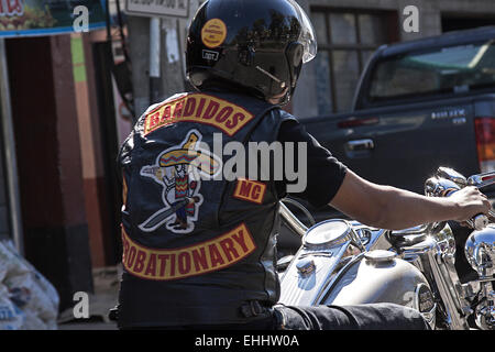 Bandidos Motorcycle club tattoo on a biker arm Stock Photo 67553911