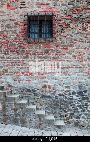 staircase on the brick wall Stock Photo