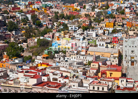 Colorful buildings in Guanajuato Mexico Stock Photo