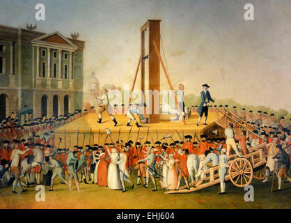 The execution by guillotine in the Place de la Concorde, Paris on
