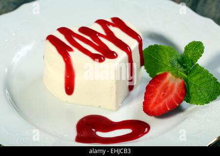 Dessert in the shape of a heart closeup. Stock Photo