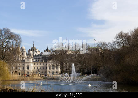 Fountain in front of Horse guards Parade ground London Stock Photo