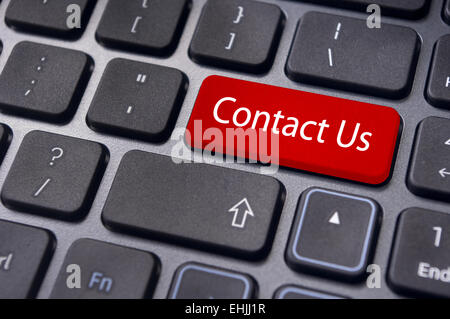 contact us message on enter key, for online conctact. Stock Photo