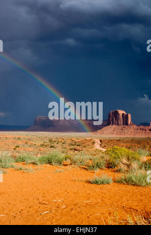 Scenic Monument Valley with a rainbow after Summer storm Stock Photo ...