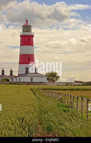 UK Norfolk Happisburgh Lighthouse Stock Photo