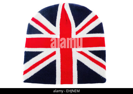 knitted wool Cap English flag, close-up Stock Photo