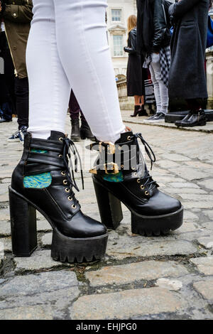Girl wearing fashionable platform shoes, London, UK Stock Photo