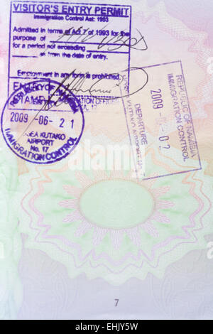 Passport Stamps from Namibia Stock Photo