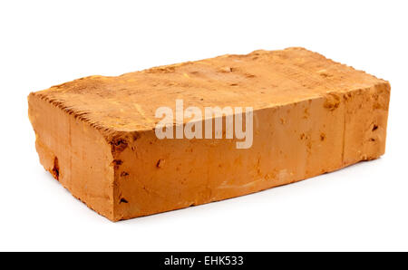 red solid brick on a white background Stock Photo