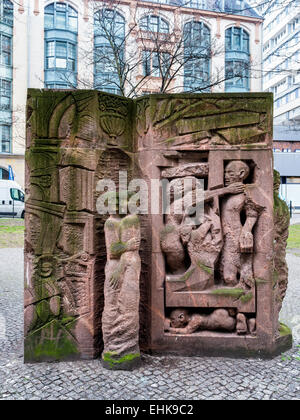 Berlin War Memorial to the Rosenstrasse protest by Aryan women about arrest of Jewish husbands - Block of Women, sculpture Stock Photo