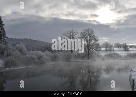 snowy lake Stock Photo