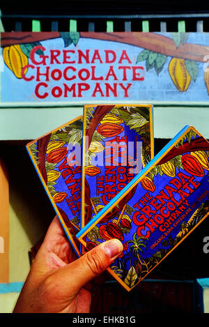 Grenadian Chocolate bars. Grenada. West Indies Stock Photo