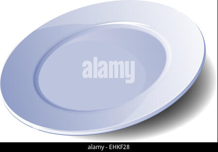 Empty plate illustration isolated on a white background. Hand painted ...