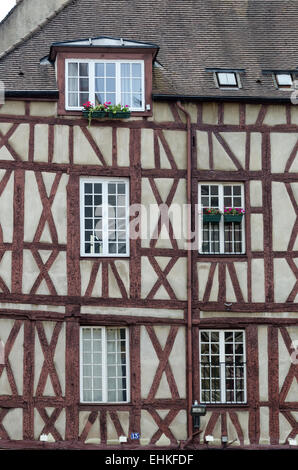 A half timbered house in the Place Saint-Vincent, Chalon-sur-Saône, France. Stock Photo