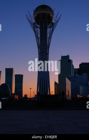 View of Astana modern city at sunset Stock Photo
