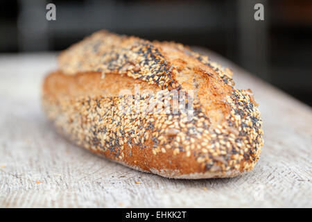 Loaf of Wholemeal Bread with Seeds Stock Photo