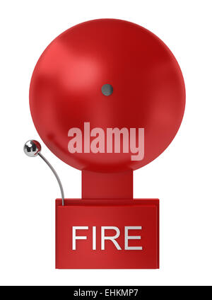 Red Fire Alarm Bell System on a white background. 3d Rendering Stock ...