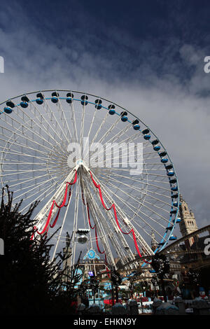 The big wheel in Lille during the Christmas festivities, Nord, France Stock Photo